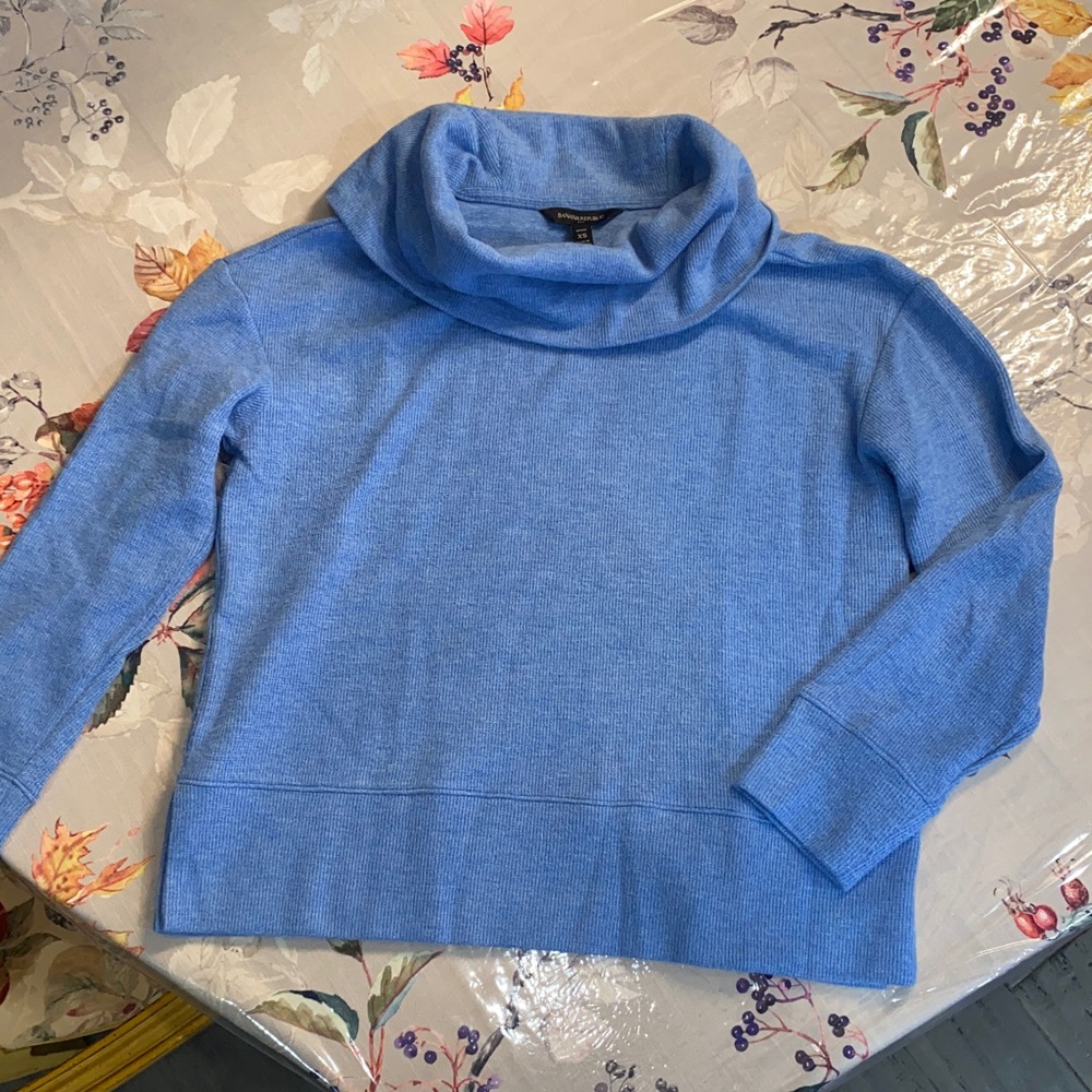 Banana Republic Sky Blue Cowl Neck Top XS Petite